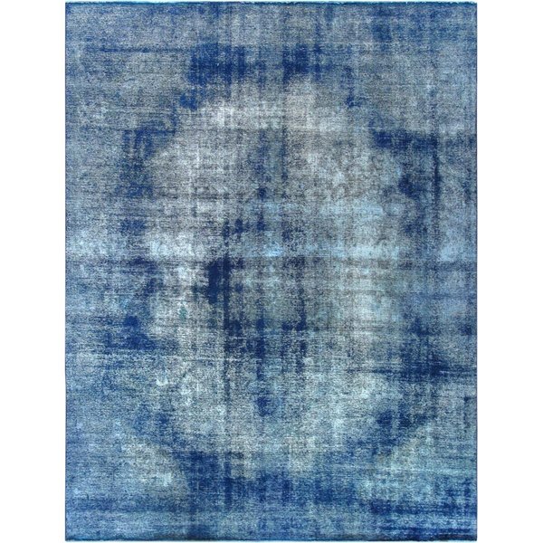 Pasargad 54689 9 ft. 8 in. x 12 ft. 10 in. Vintage Overdye Hand-Knotted Wool RugBlue 54689 10x13